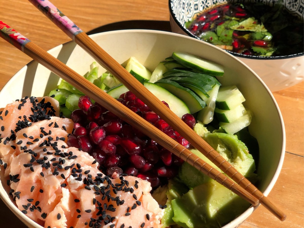 Bowl Saumon, riz noir,&nbsp;grenade