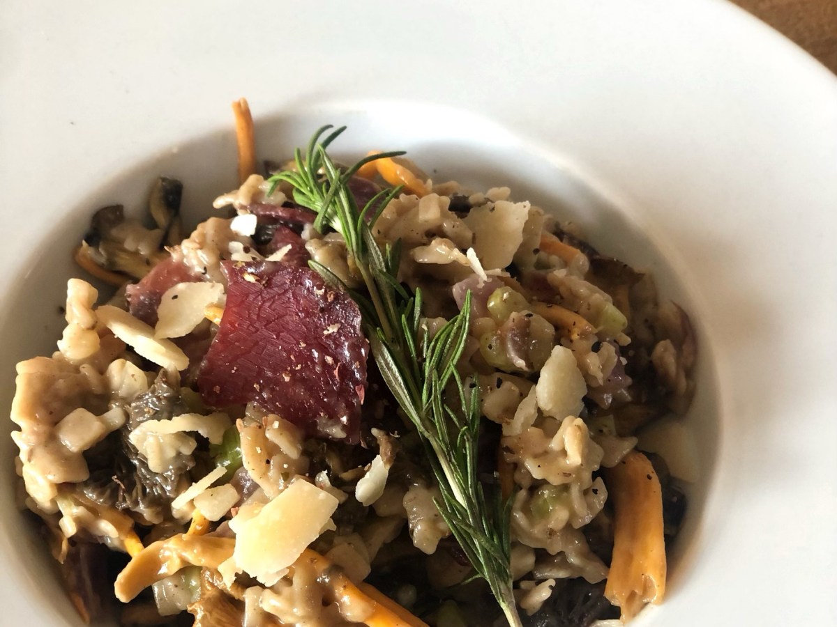 Risotto express de crozets aux chanterelles et&nbsp;bresaola
